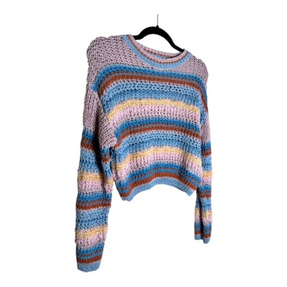 Zara Multicolor Striped Knit Sweater – Cozy Meets Colorful sz 13-14 - Picture 3 of 5